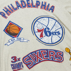 Philadelphia 76ers Hardwood Classics Legacy Defined Retro Championship T-Shirt Oatmeal | Mitchell & Ness for sale