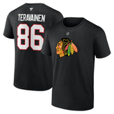 Teuvo Teravainen Chicago Blackhawks Fanatics Authentic Stack Name & Number T-Shirt - Black - NHL 202015348