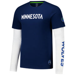 Minnesota Timberwolves Stadium Essentials Unisex Spectator Twofer Long Sleeve T-Shirt Navy
