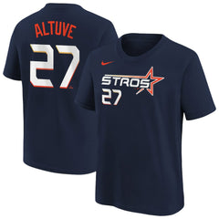 Jose Altuve Houston Astros Nike Youth Fuse City Connect Name & Number T-Shirt - Navy - Nike Online