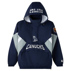 Vancouver Canucks OVO x Starter Half-Zip Hooded Jacket - Blue - NHL 202034621