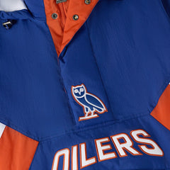 Edmonton Oilers OVO x Starter Half-Zip Hooded Jacket - Royal - NHL 202034622