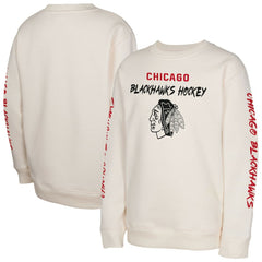 Chicago Blackhawks Youth Star Power Pullover Sweatshirt - Cream - NHL 202034694