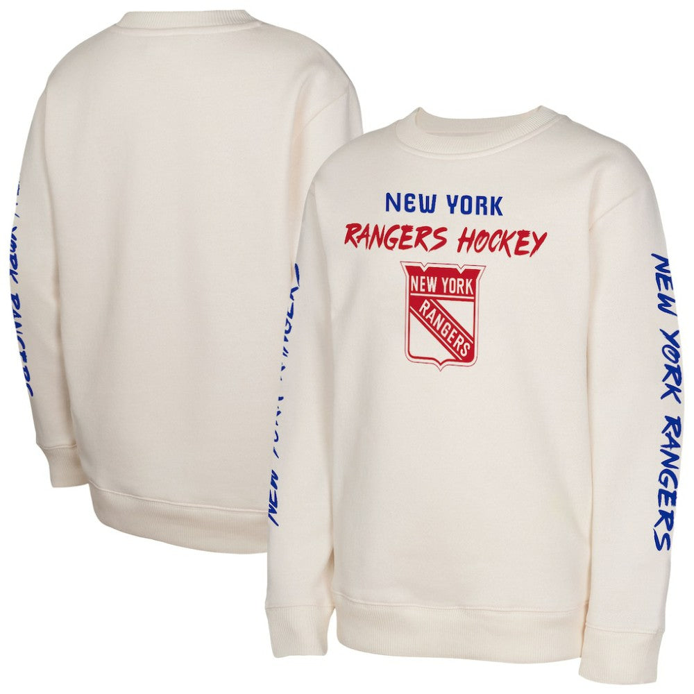 New York Rangers Youth Star Power Pullover Sweatshirt - Cream - NHL 202034703