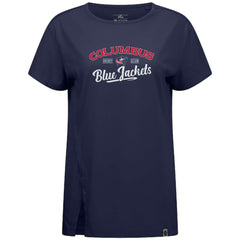 Columbus Blue Jackets Levelwear Women's Influx Ice Wall T-Shirt - Navy - NHL 202038886