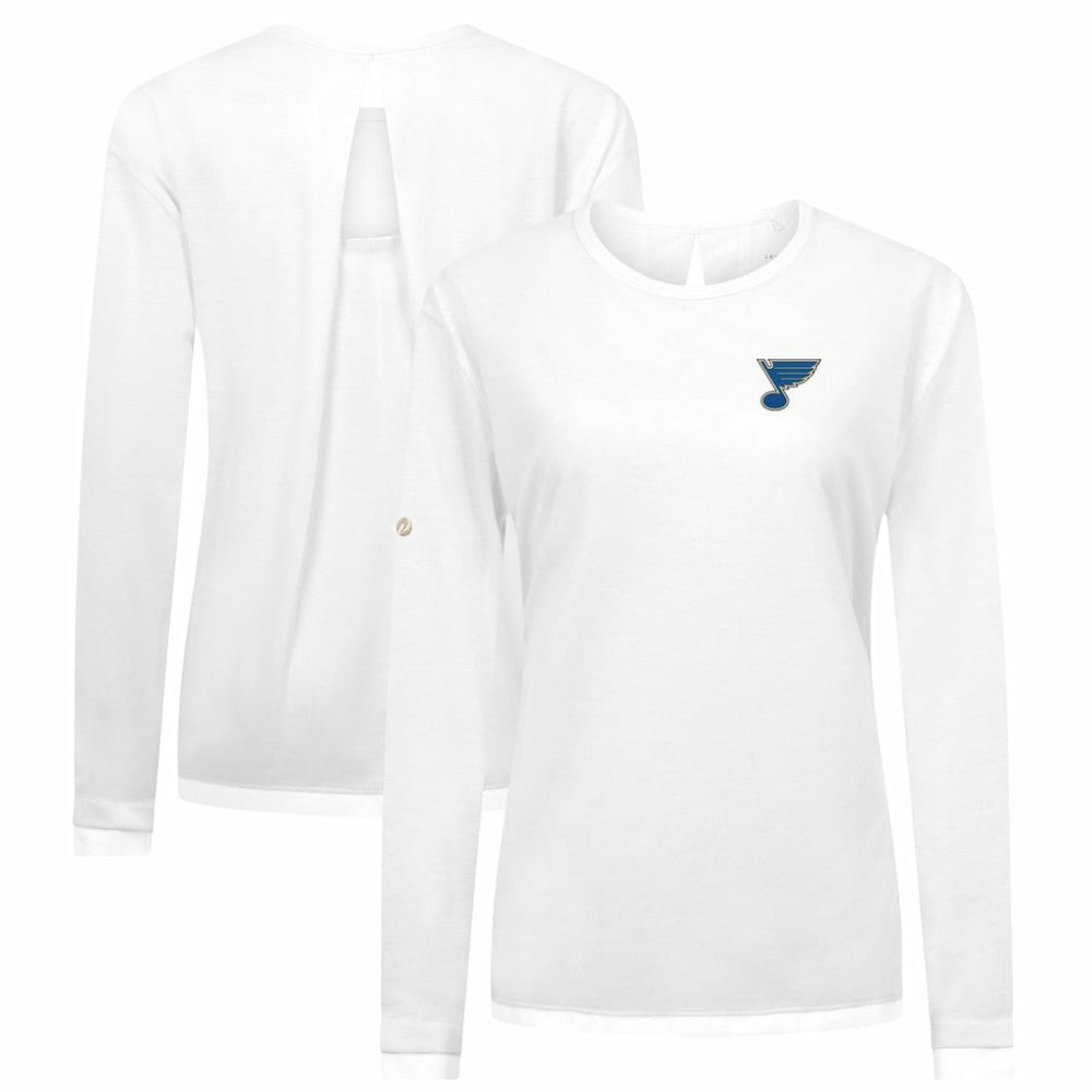 St. Louis Blues Levelwear Women's Sequoia Primary Logo Long Sleeve T-Shirt - White - NHL 202038912
