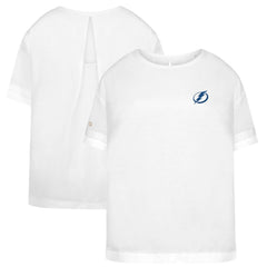 Tampa Bay Lightning Levelwear Women's Tulip Primary Logo T-Shirt - White - NHL 202038965