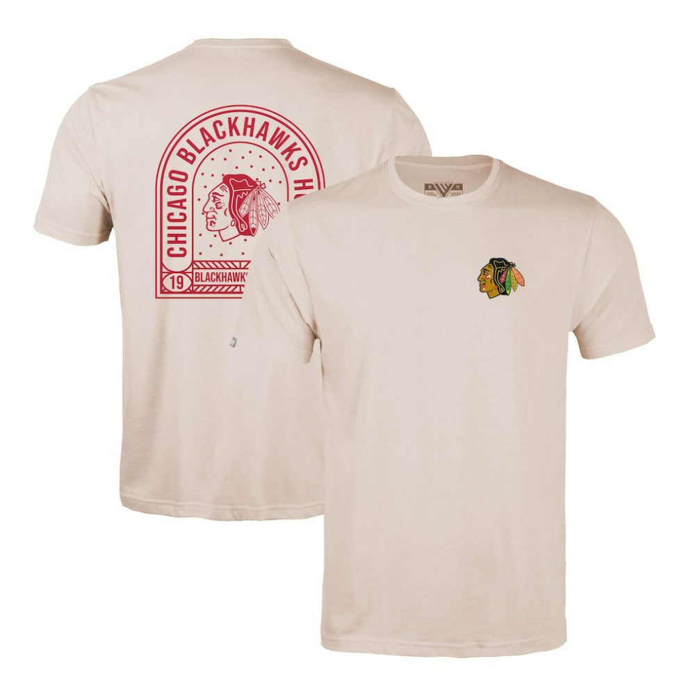 Chicago Blackhawks Levelwear Richmond Stained Glass T-Shirt - Khaki - NHL 202038970
