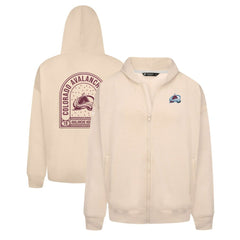 Colorado Avalanche Levelwear Uphill Stained Glass Full-Zip Hoodie Jacket - Khaki - NHL 202039346