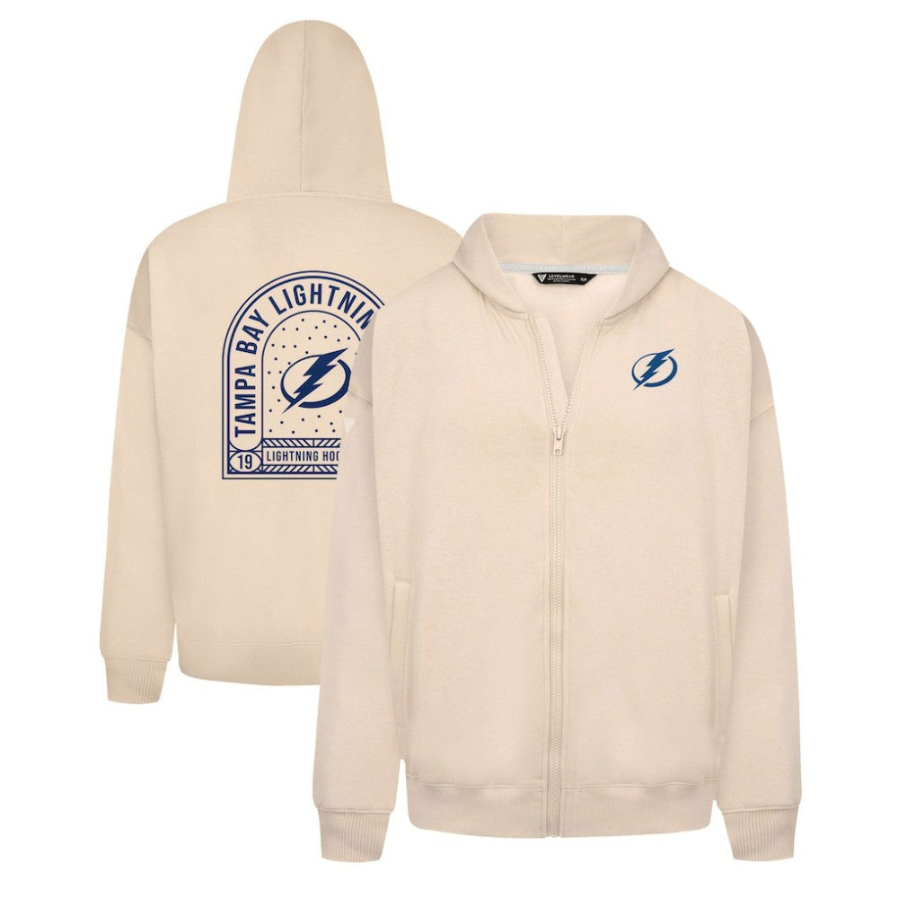 Tampa Bay Lightning Levelwear Uphill Stained Glass Full-Zip Hoodie Jacket - Khaki - NHL 202039366