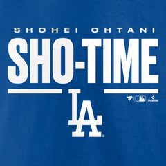 Shohei Ohtani Los Angeles Dodgers Sho-Time Horizontal T-Shirt - Royal - MLB Lifestyle