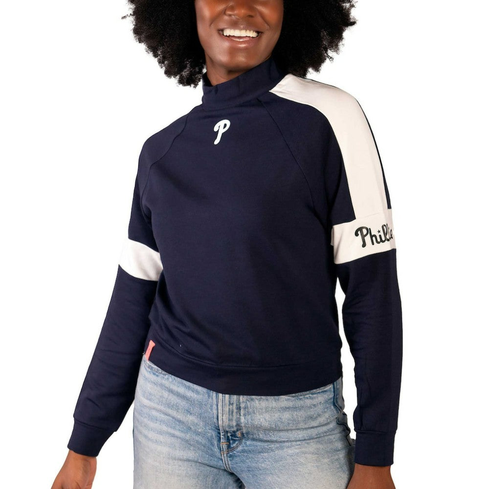 Philadelphia Phillies Lusso Women's Monica Pullover Sweatshirt - Navy - MLB Online