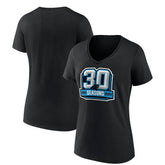 Carolina Panthers Women's 30th Anniversary V-Neck T-Shirt Black