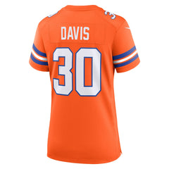 Nike Terrell Davis Denver Broncos Women's Mile High Collection 1977 Throwback Retired Player Game Jersey Orange