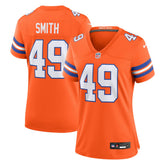 Nike Dennis Smith Denver Broncos Women's Mile High Collection 1977 Throwback Retired Player Game Jersey Orange