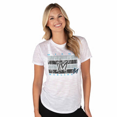 Miami Marlins Concepts Sport Women's Infuse Knit Top - White - MLB on Sale