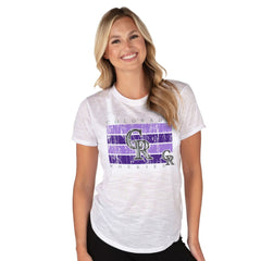 Colorado Rockies Concepts Sport Women's Infuse Knit Top - White - MLB Online