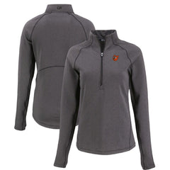 Baltimore Orioles Cutter & Buck Women's Peshastin Eco Fleece Recycled Raglan Half-Zip Top - Heather Black - MLB Online