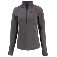 Baltimore Orioles Cutter & Buck Women's Peshastin Eco Fleece Recycled Raglan Half-Zip Top - Heather Black - MLB Online