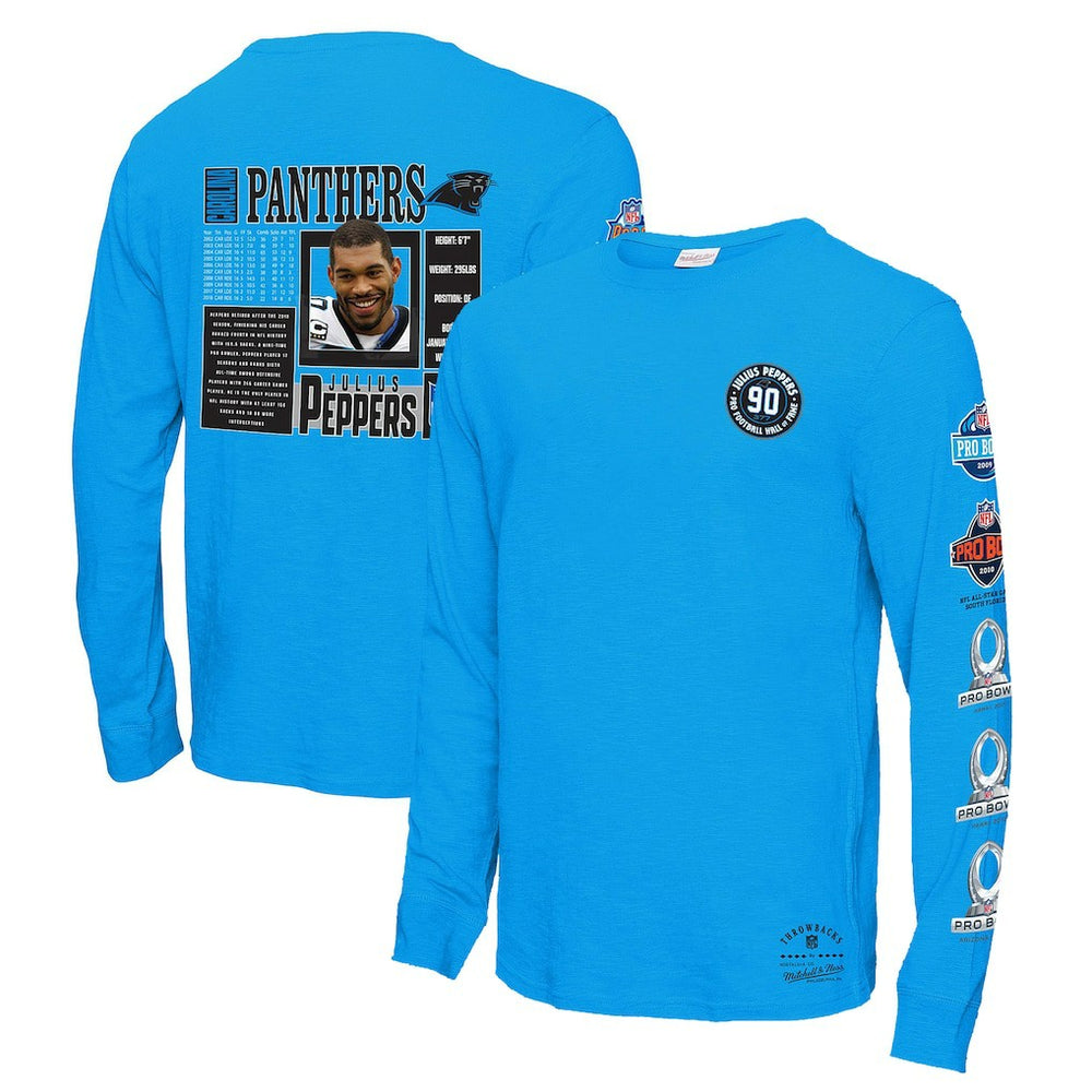 Mitchell & Ness Julius Peppers Carolina Panthers Pro Bowl Long Sleeve T-Shirt – Blue