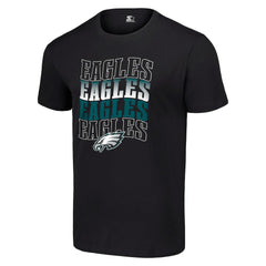 Philadelphia Eagles Starter Four Team Name Logo T-Shirt Black