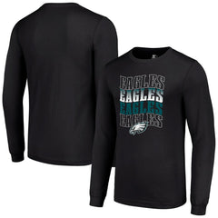 Philadelphia Eagles Starter Team Name Graphic Long Sleeve T-Shirt Black