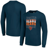 Chicago Bears Starter Team Name Graphic Long Sleeve T-Shirt Navy
