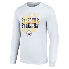 Pittsburgh Steelers Starter Team Name Graphic Long Sleeve T-Shirt White