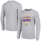Minnesota Vikings Starter Team Name Graphic Long Sleeve T-Shirt Heather Gray