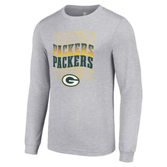 Green Bay Packers Starter Team Name Graphic Long Sleeve T-Shirt Heather Gray