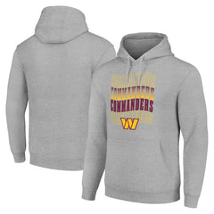 Washington Commanders Starter Four Team Name Logo Fleece Pullover Hoodie Heather Gray