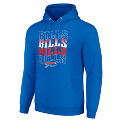 Buffalo Bills Starter Four Team Name Logo Fleece Pullover Hoodie Royal