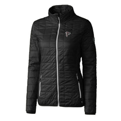Atlanta Falcons Cutter & Buck Women's Rainier PrimaLoft Eco Insulated Full-Zip Puffer Jacket Black
