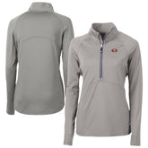 San Francisco 49ers Cutter & Buck Women's Adapt Eco Knit Stretch Recycled Half-Zip Pullover Top Gray