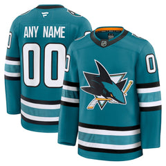 San Jose Sharks Fanatics Home Premium Custom Jersey - Teal - NHL 202055729