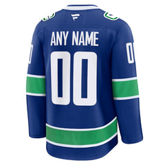 Vancouver Canucks Fanatics Home Premium Custom Jersey - Blue - NHL 202055733