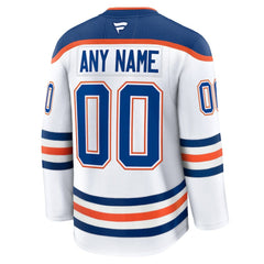 Edmonton Oilers Fanatics Away Premium Custom Jersey - White - NHL 202055769