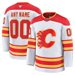 Calgary Flames Fanatics Away Premium Custom Jersey - White - NHL 202055772