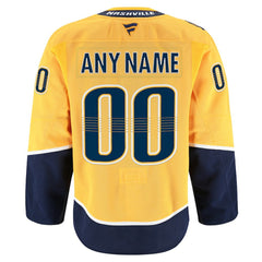 Nashville Predators Fanatics Home Authentic Pro Custom Jersey - Gold - NHL 202056759