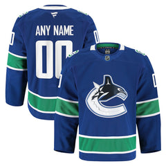 Vancouver Canucks Fanatics Home Authentic Pro Custom Jersey - Blue - NHL 202056764