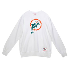 Mitchell & Ness Miami Dolphins Basic Fleece Pullover Sweatshirt White