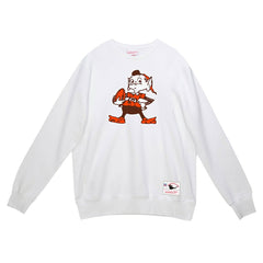 Mitchell & Ness Cleveland Browns Basic Fleece Pullover Sweatshirt White