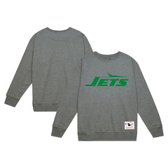 Mitchell & Ness New York Jets Basic Fleece Pullover Sweatshirt Heather Gray