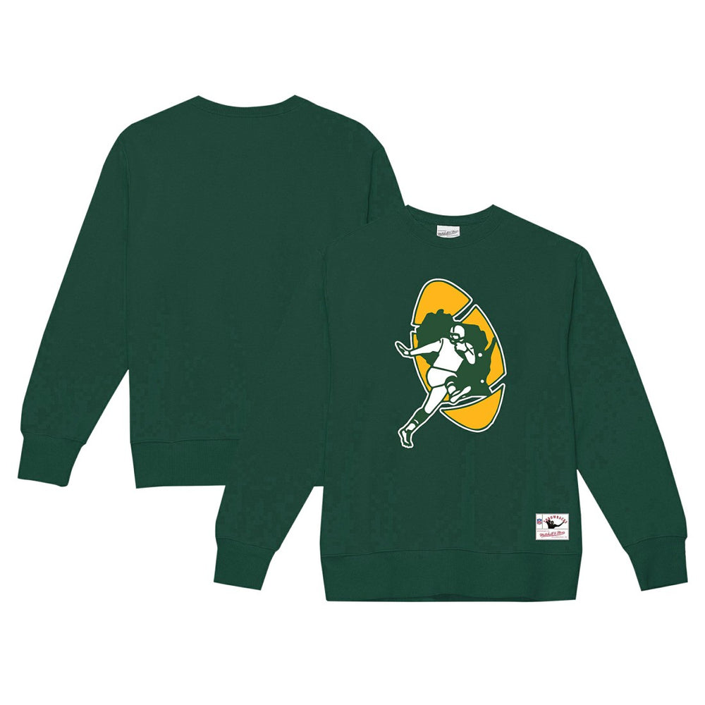Mitchell & Ness Green Bay Packers Basic Fleece Pullover Sweatshirt Dark Green
