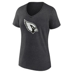 Arizona Cardinals Women's Personalized Name & Number Monochrome V-Neck Long Sleeve T-Shirt Charcoal