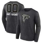 Atlanta Falcons Personalized Name & Number Monochrome Long Sleeve T-Shirt Charcoal