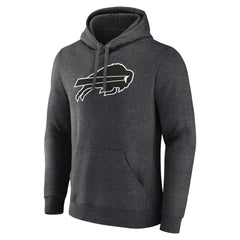 Buffalo Bills Personalized Name & Number Monochrome Pullover Hoodie Charcoal