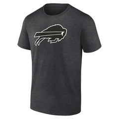 Buffalo Bills Personalized Name & Number Monochrome T-Shirt Charcoal