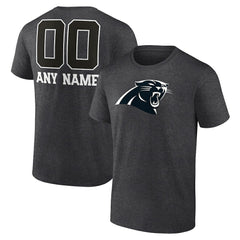 Carolina Panthers Personalized Name & Number Monochrome T-Shirt Charcoal