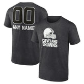 Cleveland Browns Personalized Name & Number Monochrome T-Shirt Charcoal